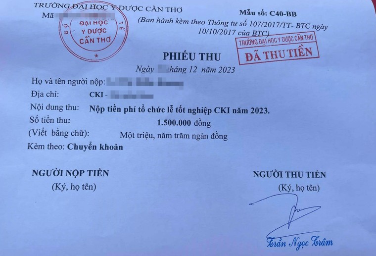 Trường ĐH Y dược Cần Thơ: Không đóng tiền dự Lễ tốt nghiệp, học viên không được phát bằng ảnh 2