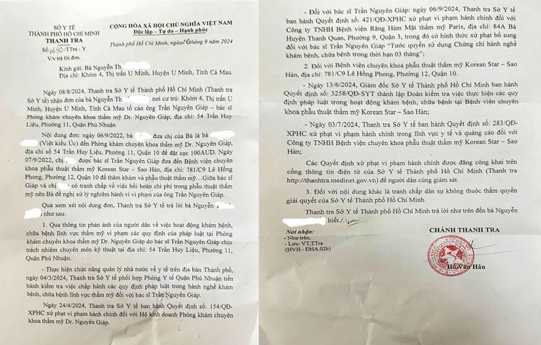 Nạn nhân thẩm mỹ Dr Nguyên Giáp không đồng ý trả lời của Sở Y tế TP.HCM ảnh 1