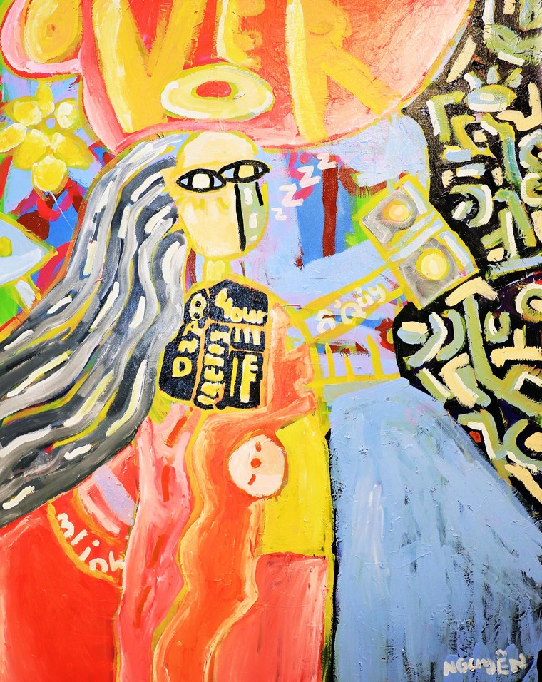 Lấy cảm hứng từ Picasso,“Dế Mèn” Phạm Hải Nguyên vẽ “Giấc mơ mang tên mình” ảnh 4