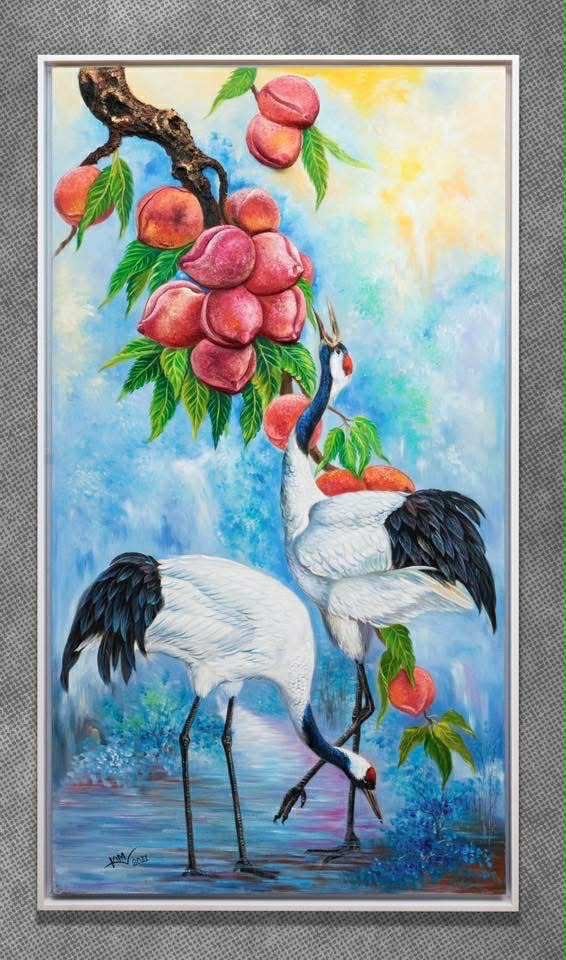 Xem tranh sơn dầu đắp nổi về hoa sen, Phật giáo của họa sĩ Trương Kim ảnh 2