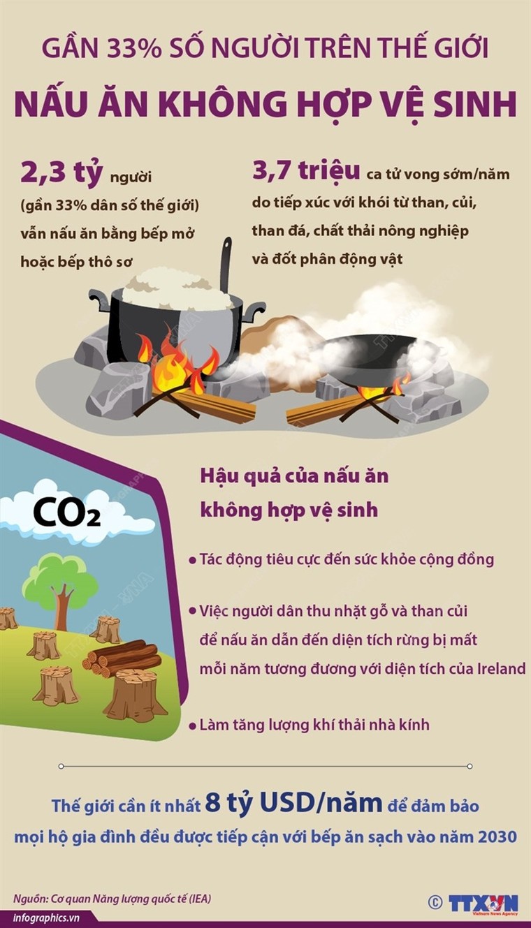 [Infographics] Gần 33% số người trên thế giới nấu ăn không hợp vệ sinh ảnh 1