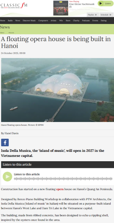 Nhà hát Opera Hà Nội xuất hiện trên trang tin âm nhạc cổ điển hàng đầu thế giới ảnh 1