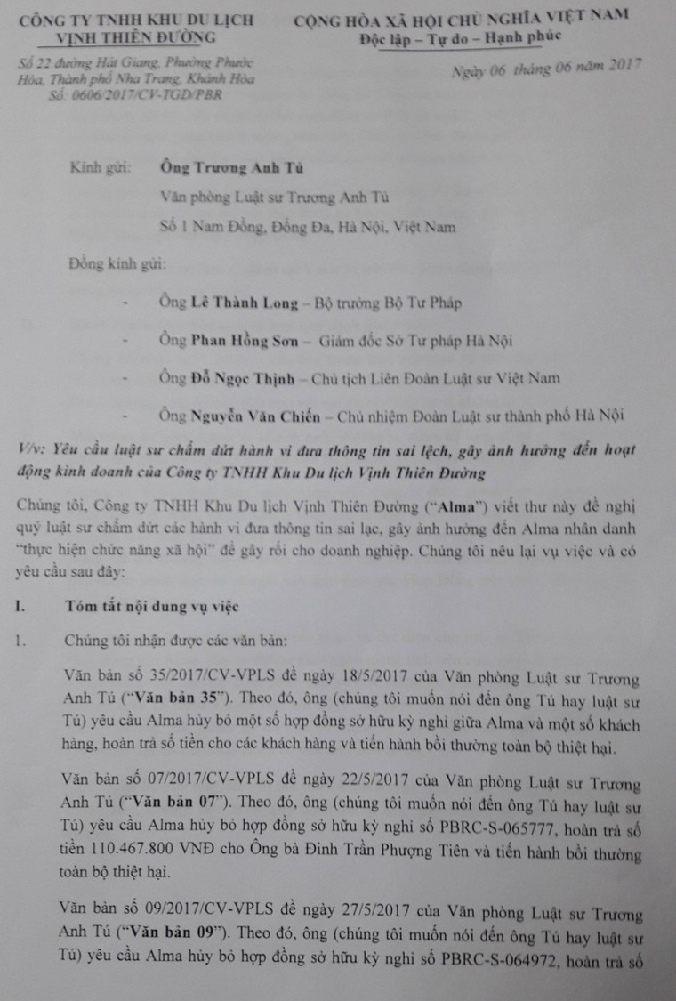 Bảo vệ quyền lợi khách hàng, luật sư bị ALMA gửi công văn 'đe doạ'? ảnh 1