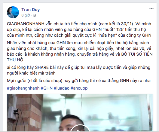 Nhân viên Giaohangnhanh.vn tráo ống kính máy ảnh bằng vỏ lon để “đánh cắp” tiền thu hộ của khách hàng ảnh 2