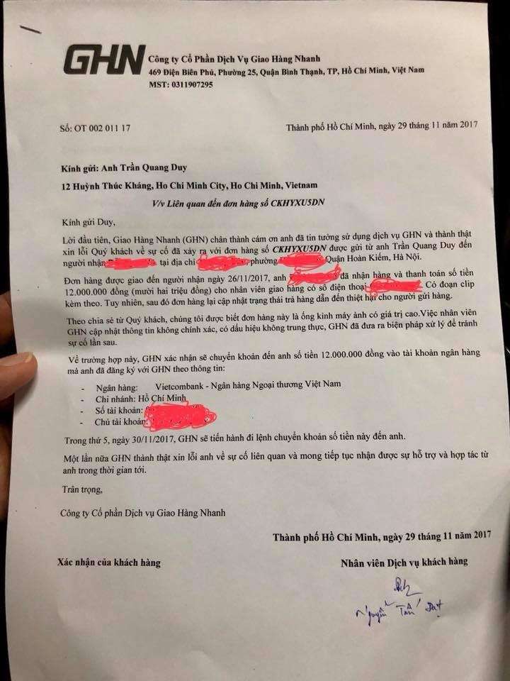 Nhân viên Giaohangnhanh.vn tráo ống kính máy ảnh bằng vỏ lon để “đánh cắp” tiền thu hộ của khách hàng ảnh 3