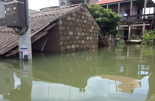 Nước ngập sâu, người dân Ninh Bình chèo thuyền đi lại ảnh 7