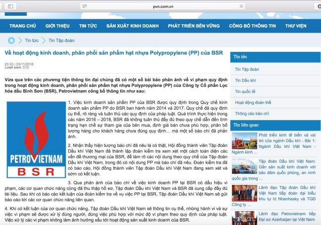 Điều gì đang xảy ra ở PVN trong việc bán nhựa PP của Công ty Lọc dầu Bình Sơn? ảnh 1