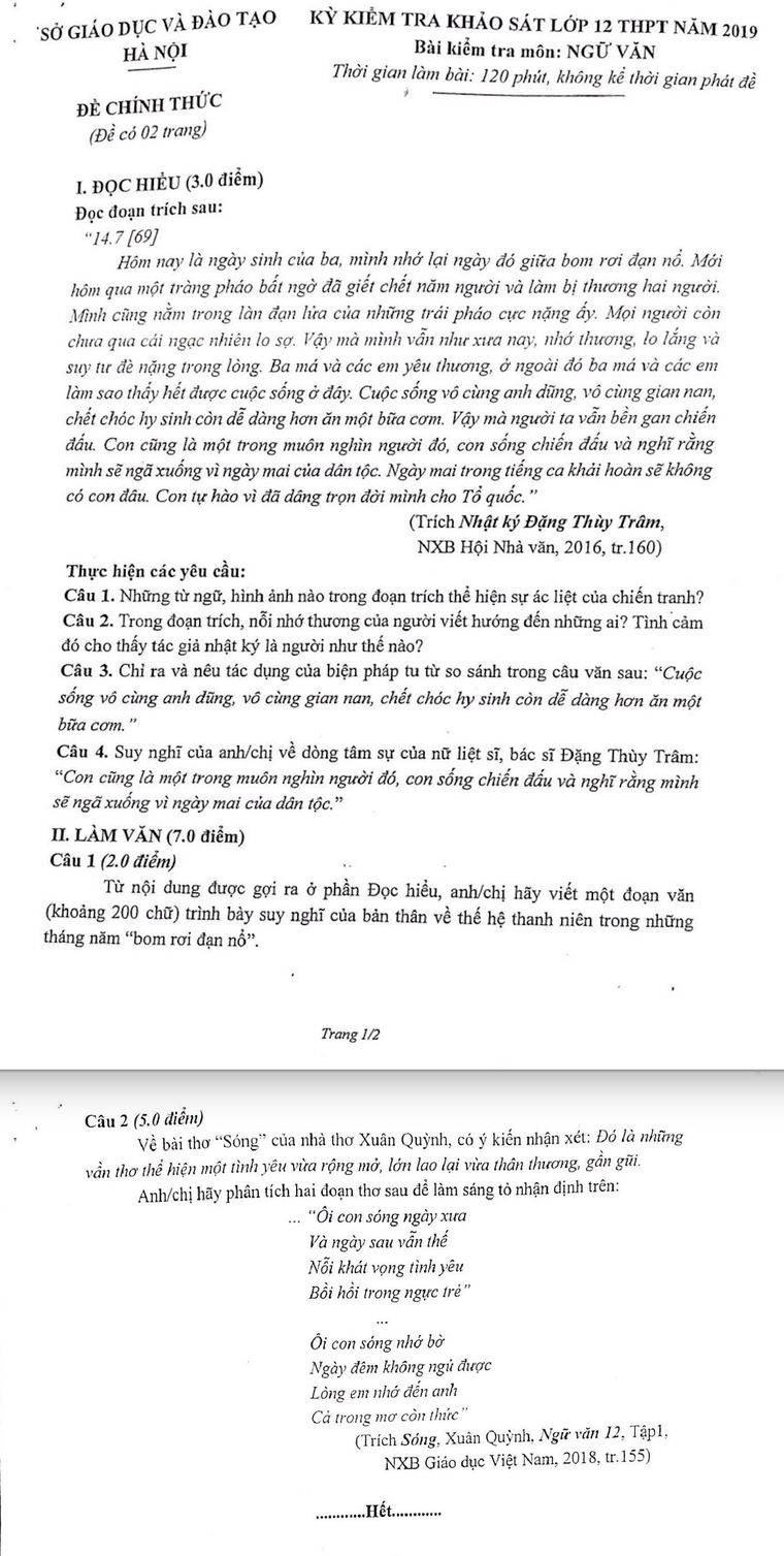 Thi thử THPT Quốc gia tại Hà Nội: Cuộc tập dượt quan trọng ảnh 1