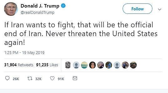 Ông Trump: 'Nếu có chiến tranh, sẽ là ngày tàn của Iran' ảnh 1