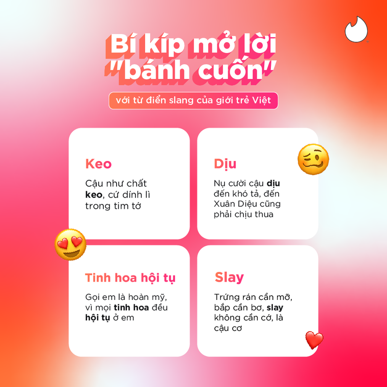 Giới trẻ Việt bật mí bí quyết mở lời “bánh cuốn” với Gen Z slang trên Tinder ảnh 1