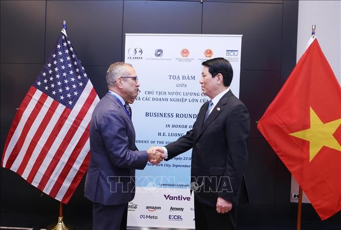 Chủ tịch nước Lương Cường dự tọa đàm với các doanh nghiệp Mỹ ảnh 2