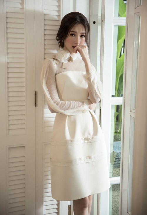 Hoa hậu Thu Thảo hóa cô dâu với váy cưới xuyên thấu ảnh 5