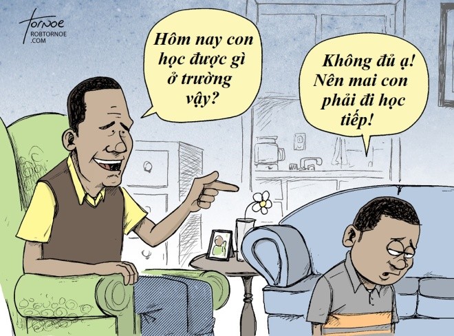 Tranh vui ngày đầu tiên con đi học ảnh 7