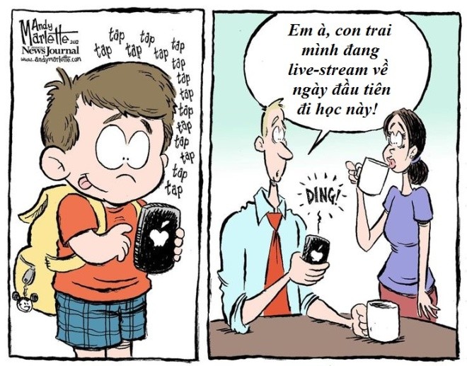 Tranh vui ngày đầu tiên con đi học ảnh 8