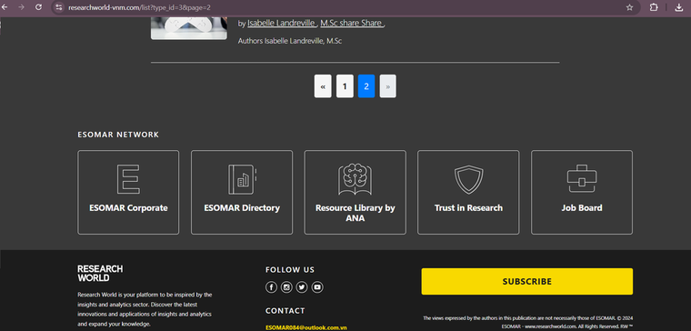 ESOMAR khẳng định không liên quan tới doanh nghiệp ESOMAR INSIGHT VNM của Việt Nam ảnh 3