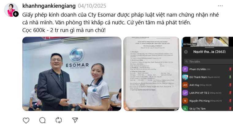 ESOMAR khẳng định không liên quan tới doanh nghiệp ESOMAR INSIGHT VNM của Việt Nam ảnh 8