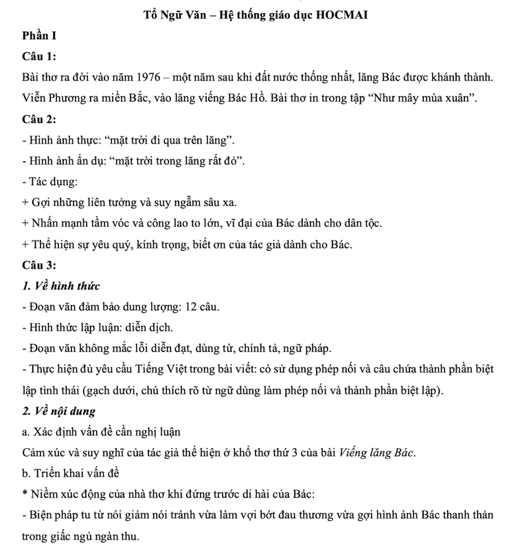 Gợi ý đáp án môn Ngữ văn tuyển sinh vào lớp 10 năm 2020 tại Hà Nội ảnh 2