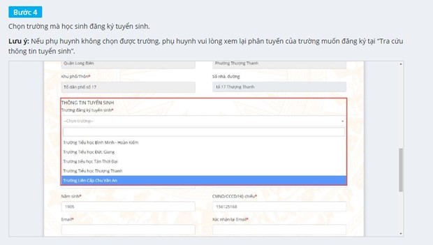 Phụ huynh Hà Nội có thể thử nghiệm tuyển sinh trực tuyến trong 2 ngày ảnh 4