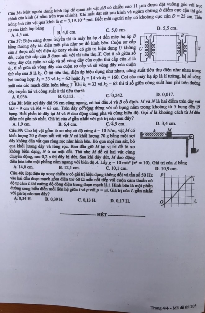 Gợi ý đáp án môn Vật lý THPT Quốc gia 2020 ảnh 4
