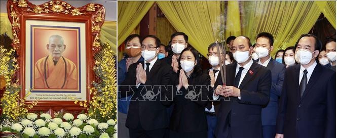 Chủ tịch nước Nguyễn Xuân Phúc viếng Đại lão Hòa thượng Thích Phổ Tuệ ảnh 3