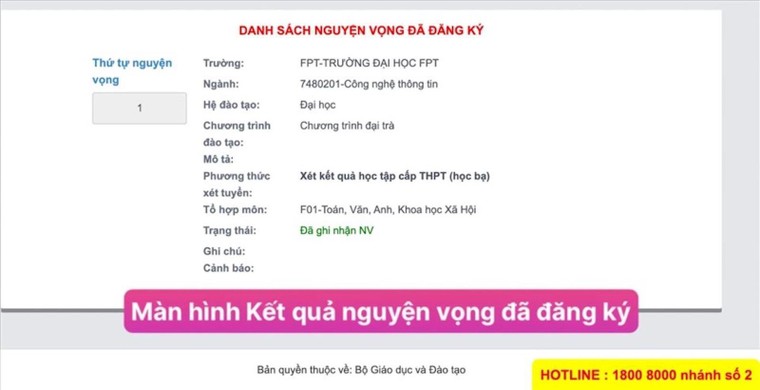 Chi tiết các bước đăng ký xét tuyển nguyện vọng đại học trực tuyến ảnh 10