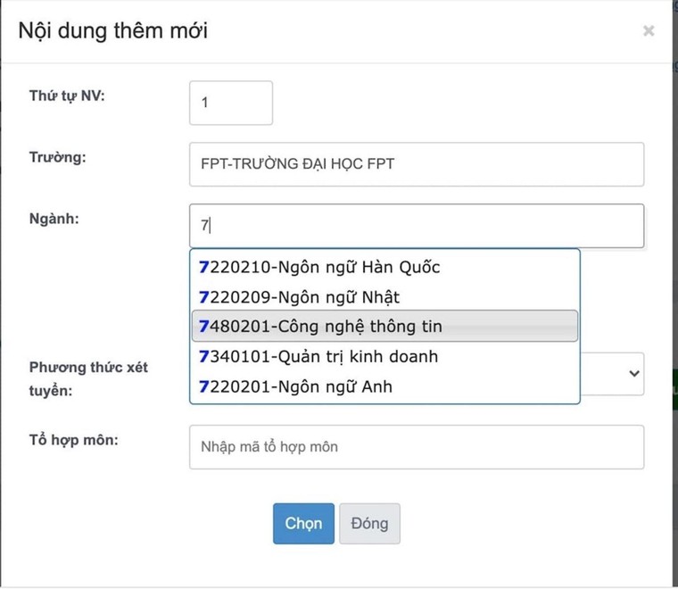 Chi tiết các bước đăng ký xét tuyển nguyện vọng đại học trực tuyến ảnh 6
