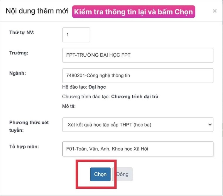 Chi tiết các bước đăng ký xét tuyển nguyện vọng đại học trực tuyến ảnh 8