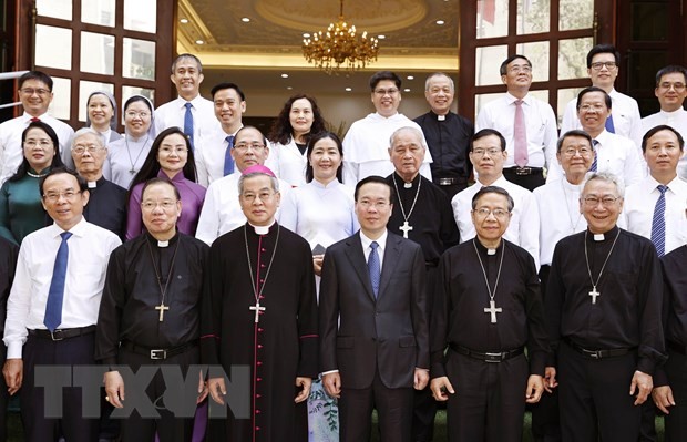 Chủ tịch nước Võ Văn Thưởng thăm Hội đồng Giám mục Việt Nam ảnh 2