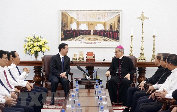 Chủ tịch nước Võ Văn Thưởng thăm Hội đồng Giám mục Việt Nam ảnh 3