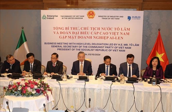 Tổng Bí thư, Chủ tịch nước Tô Lâm gặp mặt doanh nghiệp Ireland ảnh 1
