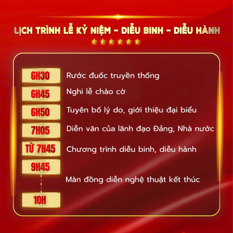 Lịch trình chi tiết lễ diễu binh, diễu hành; danh sách các điểm bắn pháo hoa kỷ niệm 80 năm Quốc khánh 2/9/2025 ảnh 3