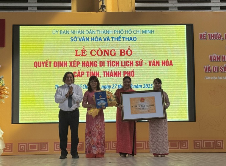 TP Hồ Chí Minh công bố quyết định xếp hạng 7 di tích lịch sử - văn hóa cấp thành phố ảnh 1