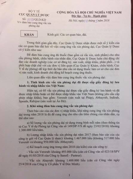 Trong tháng 5 có thêm 273 nghìn liều vắc xin phòng bệnh dại ảnh 2