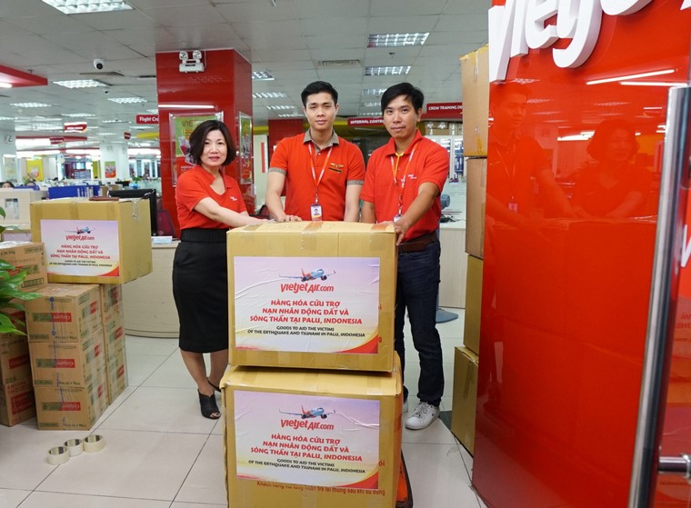 Chuyến bay cứu trợ nạn nhân động đất - sóng thần tại Indonesia của Vietjet Air đã cất cánh ảnh 3