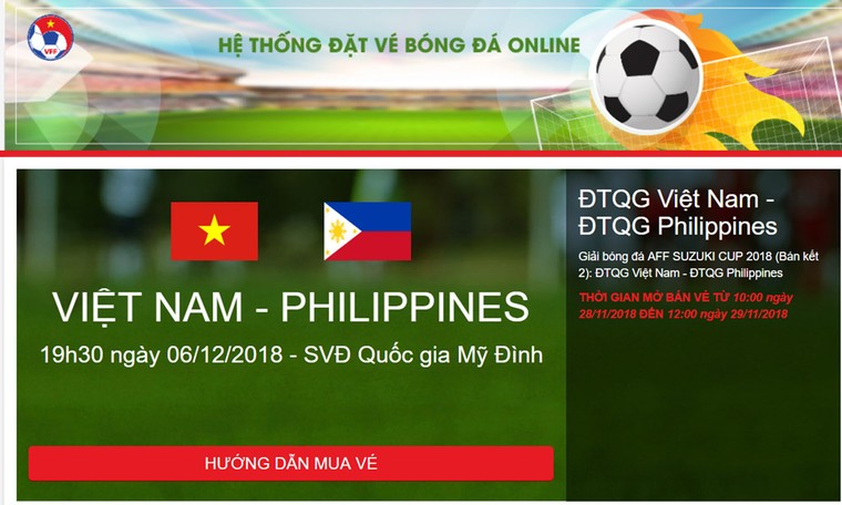 Hơn 20.000 vé trận bán kết AFF Cup của Việt Nam được bán online ảnh 3