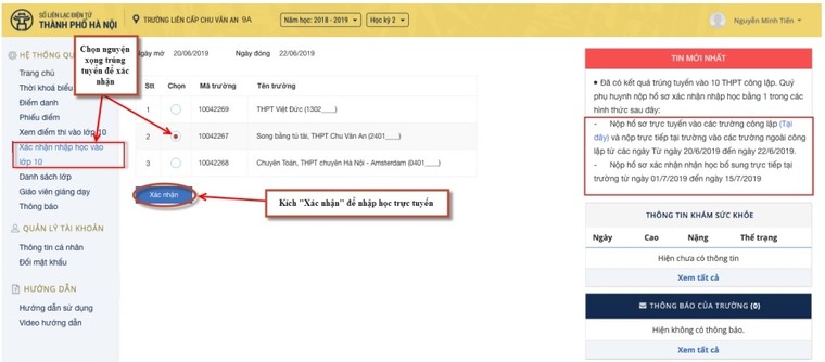 Hà Nội hướng dẫn chi tiết cho lần đầu áp dụng xác nhận nhập học trực tuyến vào lớp 10 ảnh 3