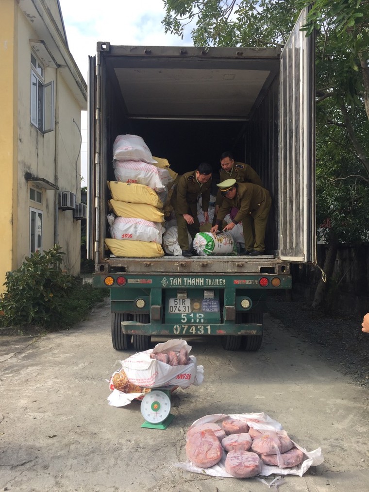 Hà Tĩnh: Bắt giữ xe container chở gần 12 tấn nội tạng động vật đang thối rũa ảnh 1