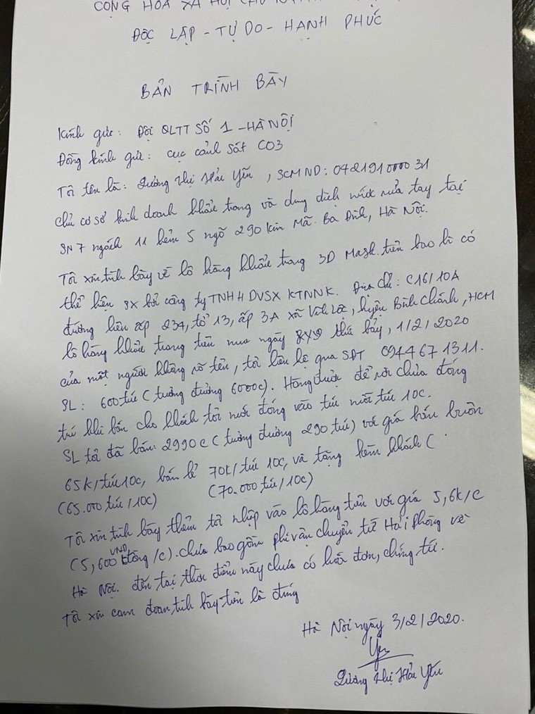 QLTT Hà Nội: Thu giữ lượng lớn khẩu trang và nước sát trùng phòng dịch không rõ nguồn gốc ảnh 2