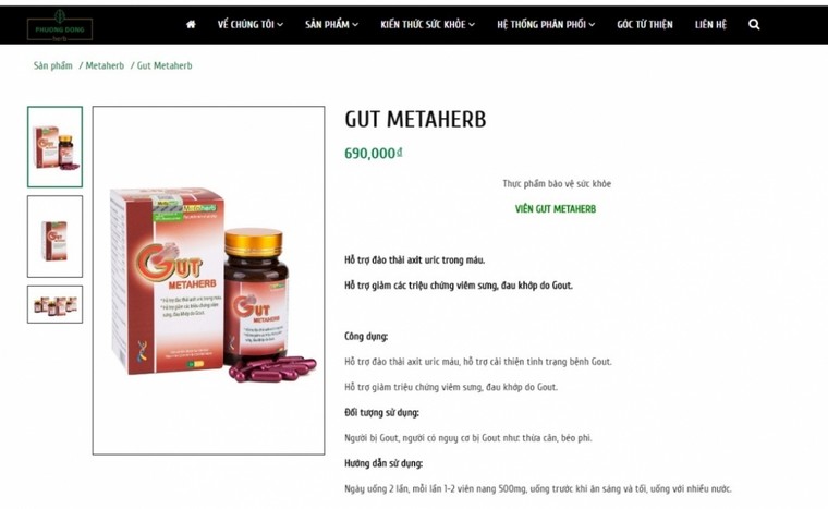Cục ATTP khuyến cáo người dân không mua Viên Gutmetaherb trên một số Website ảnh 1