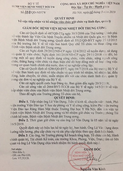 Sau bổ nhiệm ‘thần tốc’, Giám đốc BV Nhiệt đới T.Ư lại ồ ạt tuyển dụng bất thường trước khi nghỉ hưu ảnh 2