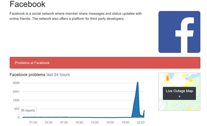 Facebook lại sập tại Việt Nam ảnh 1
