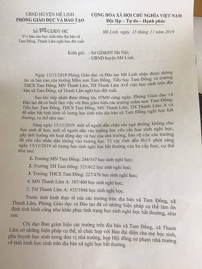 Hơn 1.500 học sinh ở Hà Nội nghỉ học ảnh 1