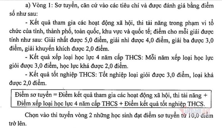 Phương thức tuyển sinh lớp 10 chuyên ở Hà Nội năm học 2020-2021 ảnh 1