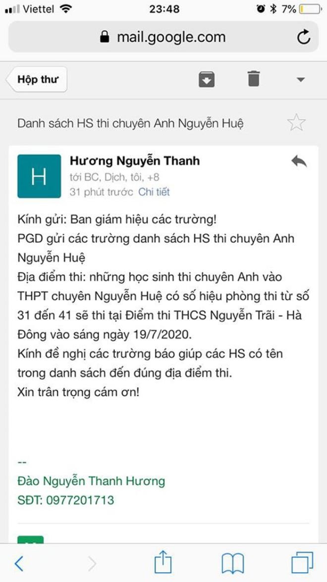 Nửa đêm, học sinh Hà Nội sững sờ nhận thông báo đổi địa điểm thi vào lớp 10 ảnh 1