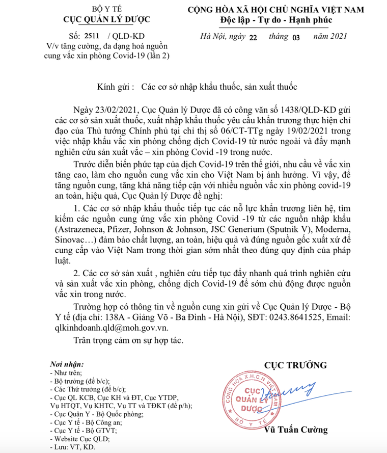 Doanh nghiệp không thể tự nhập vắc xin chống COVID-19 ảnh 1