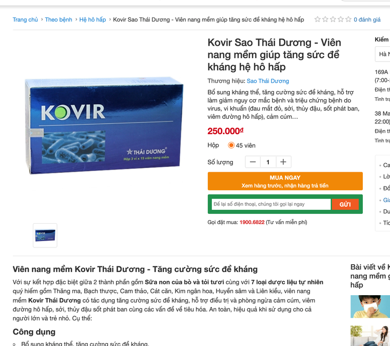 Viên nang Kovir: Dấu hiệu trục lợi bất chính, Bộ Y tế từng cảnh báo vì quảng cáo ‘quá đà’ ảnh 1