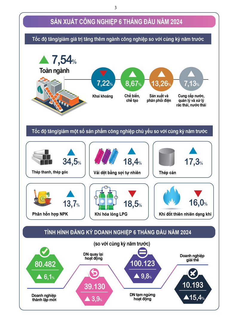 Infographic tình hình kinh tế-xã hội tháng 6 và sáu tháng đầu năm 2024 ảnh 3