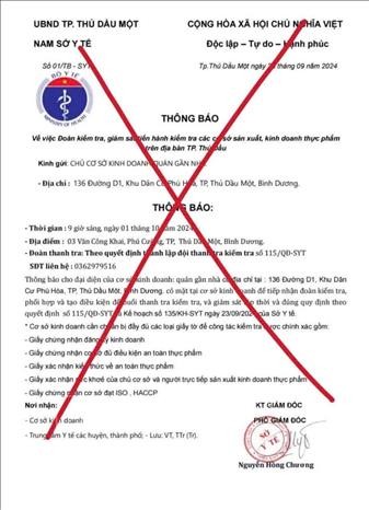 Sở Y tế Bình Dương bác bỏ các văn bản giả mạo ảnh 1