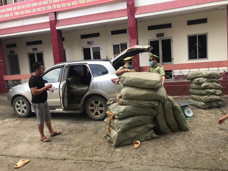 Cao Bằng: Thu giữ 579kg nguyên liệu thuốc lá không rõ nguồn gốc xuất xứ ảnh 1