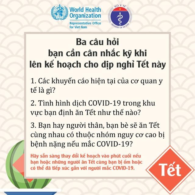 Cách đón Tết an toàn trong mùa dịch theo khuyến cáo của WHO, Bộ Y tế ảnh 2